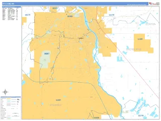 St. Cloud, MN Business Reference style ZIP Code wall map