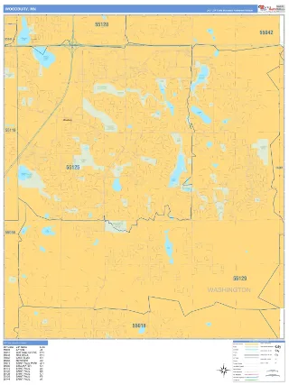 Woodbury, MN Business Reference style ZIP Code wall map