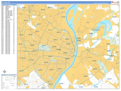 St Louis, MO city map