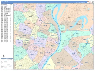 St Louis, MO ColorCast style ZIP Code wall map