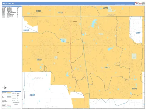 Southaven, MS city map