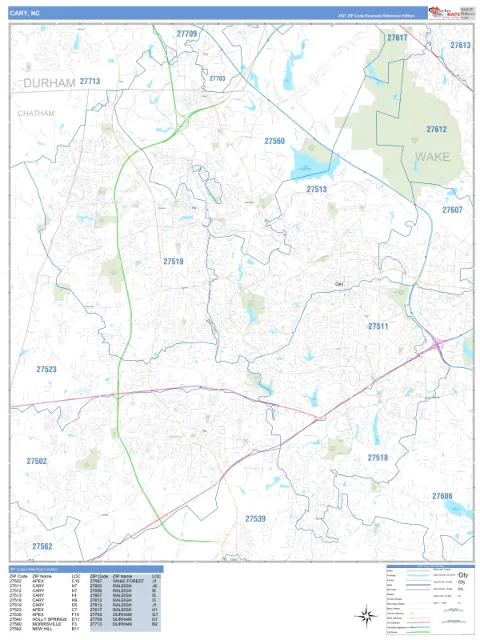 Cary, NC city map
