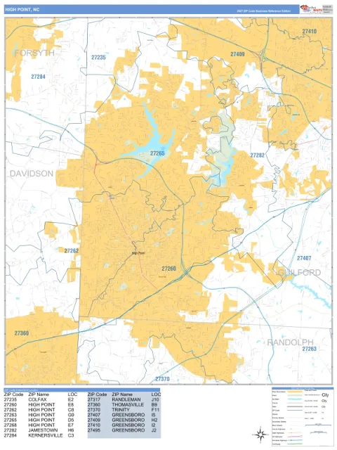 High Point, NC city map