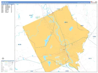 Concord, NH Business Reference style ZIP Code wall map