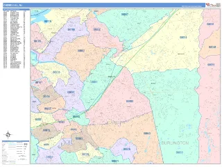 Cherry Hill, NJ ColorCast style ZIP Code wall map