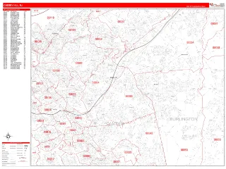 Cherry Hill, NJ RedLine style ZIP Code wall map