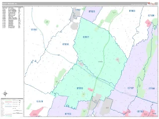 East Orange, NJ Classic style ZIP Code wall map