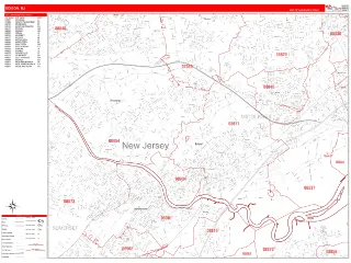 Edison, NJ RedLine style ZIP Code wall map