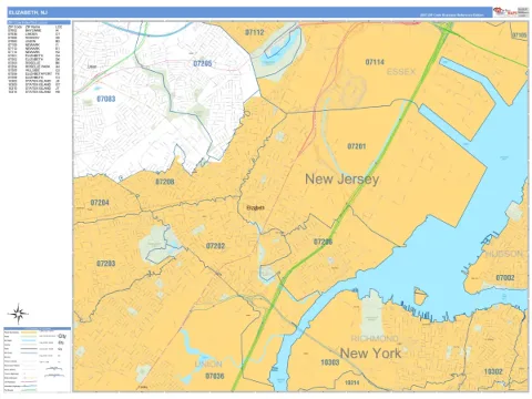 Elizabeth, NJ city map