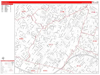 Irvington, NJ RedLine style ZIP Code wall map