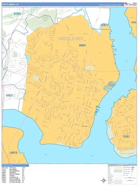 Perth Amboy, NJ city map
