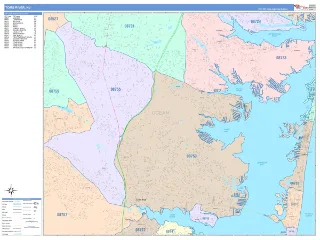 Toms River, NJ ColorCast style ZIP Code wall map