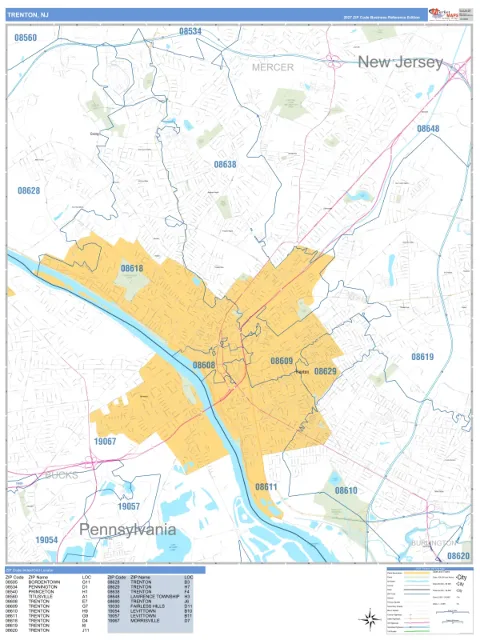 Trenton, NJ city map