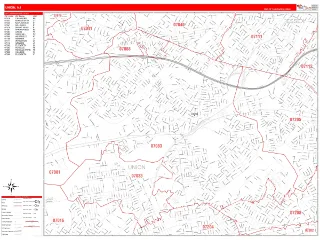 Union, NJ RedLine style ZIP Code wall map