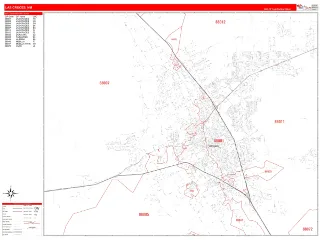 Las Cruces, NM RedLine style ZIP Code wall map