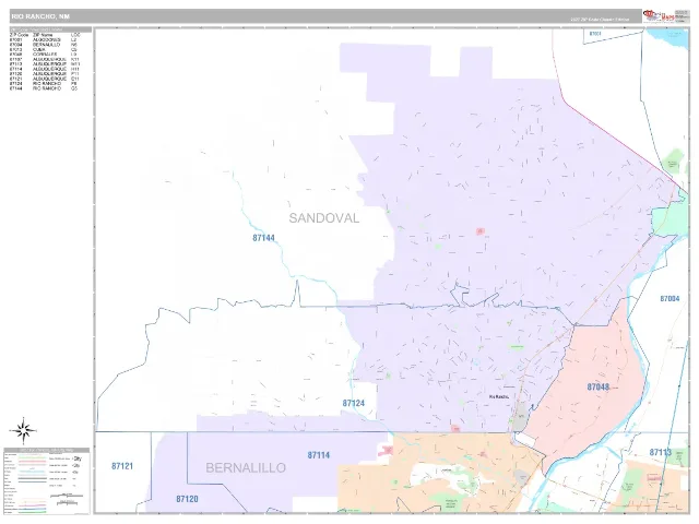 Rio Rancho, NM ZIP Code Wall Map, Classic style