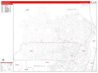 Rio Rancho, NM RedLine style ZIP Code wall map