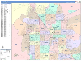 Las Vegas, NV ColorCast style ZIP Code wall map