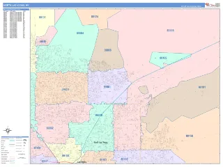 North Las Vegas, NV ColorCast style ZIP Code wall map