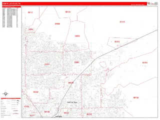 North Las Vegas, NV RedLine style ZIP Code wall map