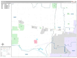 Greece, NY Classic style ZIP Code wall map