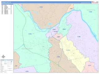 Schenectady, NY ColorCast style ZIP Code wall map
