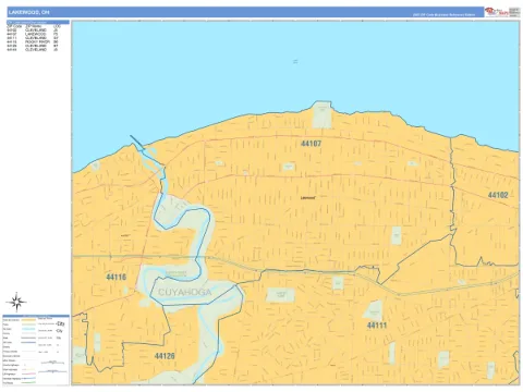 Lakewood, OH city map