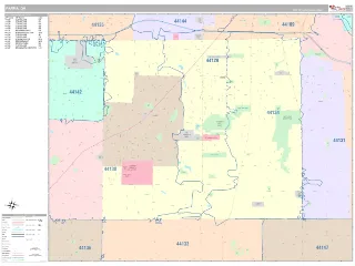 Parma, OH Classic style ZIP Code wall map
