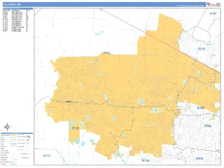 Hillsboro, OR Business Reference style ZIP Code wall map