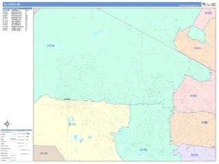 Hillsboro, OR ColorCast style ZIP Code wall map