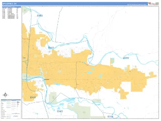 Springfield, OR Business Reference style ZIP Code wall map
