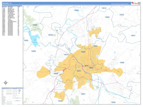 Reading, PA city map