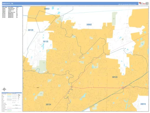 Bartlett, TN city map