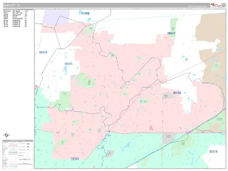 Bartlett, TN Classic style ZIP Code wall map