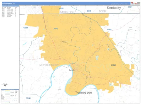 Clarksville, TN city map