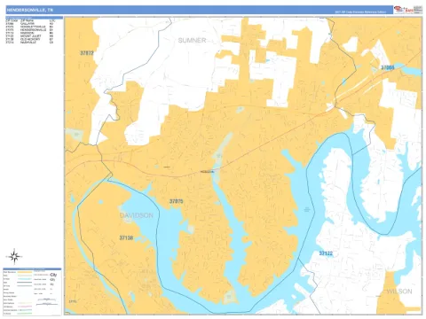 Hendersonville, TN city map