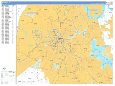 Nashville, TN city map