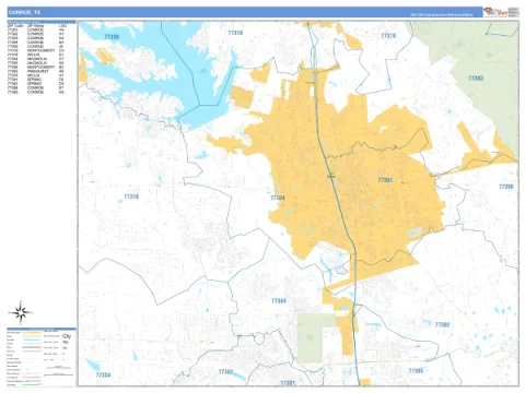 Conroe, TX city map