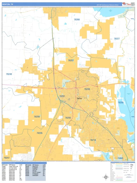 Denton, TX city map