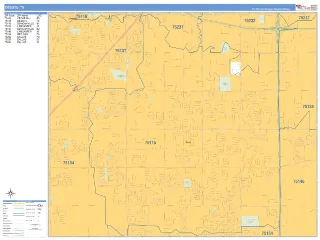 DeSoto, TX Business Reference style ZIP Code wall map