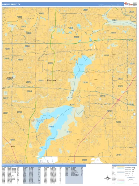 Grand Prairie, TX city map