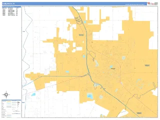 Harlingen, TX Business Reference style ZIP Code wall map