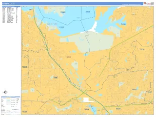 Lewisville, TX Business Reference style ZIP Code wall map