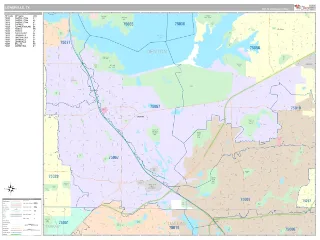 Lewisville, TX Classic style ZIP Code wall map