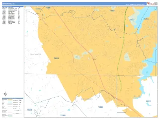 Mansfield, TX Business Reference style ZIP Code wall map