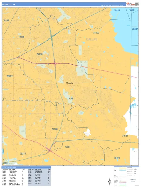 Mesquite, TX city map