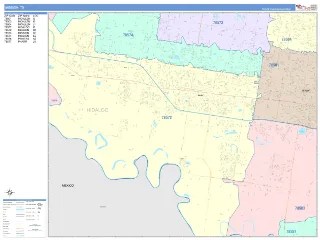 Mission, TX ColorCast style ZIP Code wall map