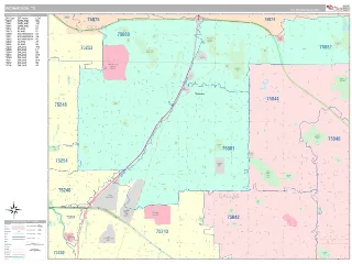 Richardson, TX Classic style ZIP Code wall map