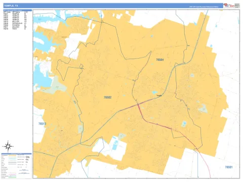 Temple, TX city map