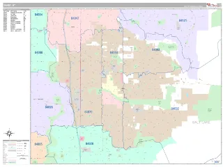 Sandy, UT Classic style ZIP Code wall map